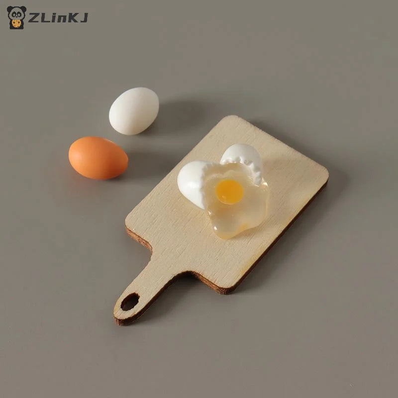 ▶1:12 Dollhouse Mini Egg Frying Pan Kitchenware Model Dollhouse Kitchen Scene Accessories Zpaxo