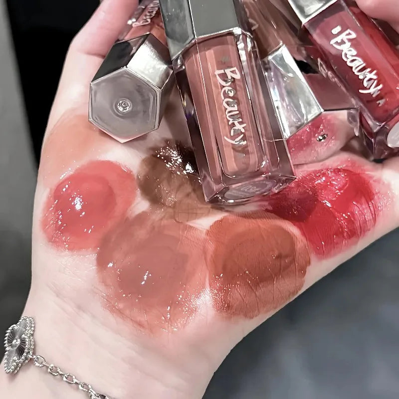 Ice Transparent Brown Lip Gloss Moisturizing Glossy Liquid Lipstick