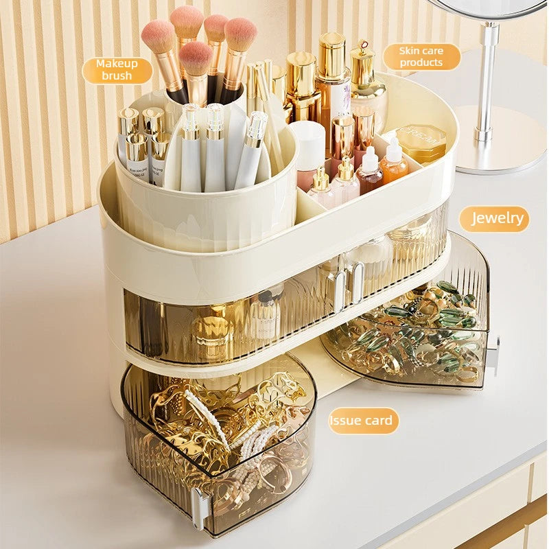 Multi-layer Storage for Drawer Cosmetics Organizer Storage Box Makeup Brush Holder Stable Dustproof Modern Vanity Storage Zpaxo