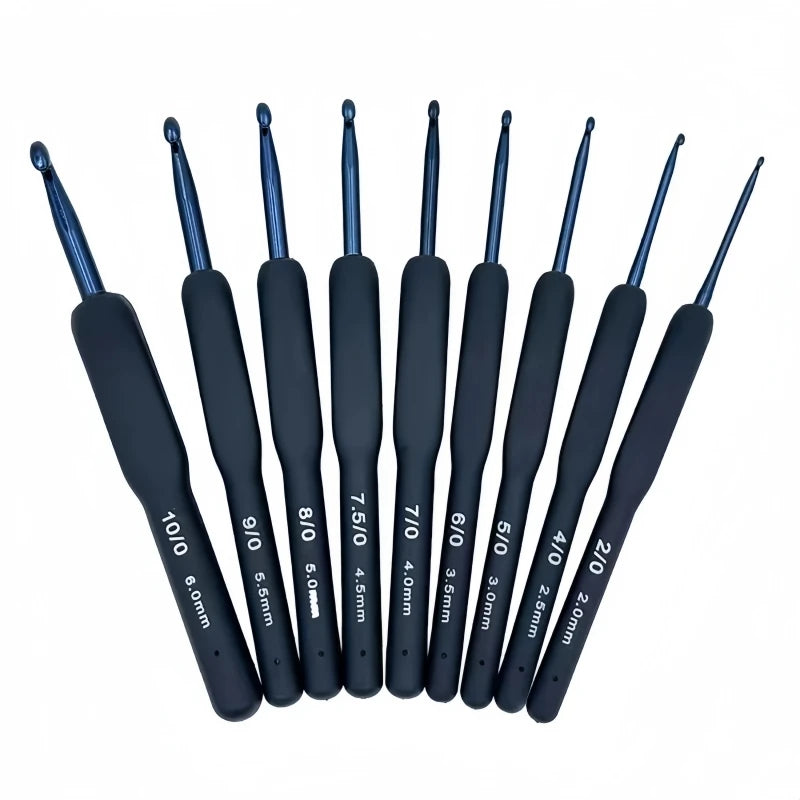 Soft Handle Crochet DIY Sweater Knitting Strap Silicone Anti Slip Zpaxo dark blue 9 pcs
