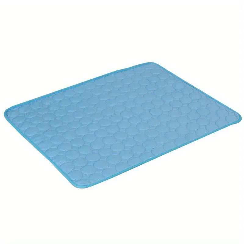 Summer Ice Silk Cooling Pet Mat – Dog & Cat Cushion Bed Pet Cooling Mat Zpaxo XS-40X30cm Blue