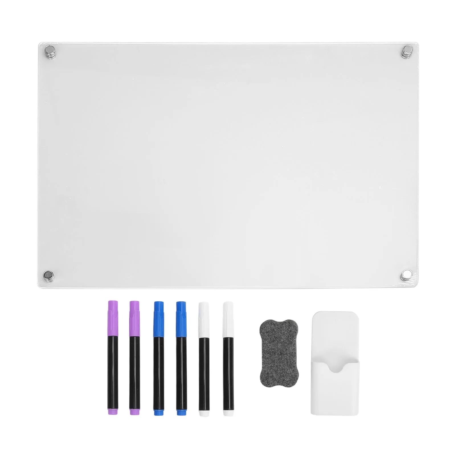 Acrylic Planning Board Magnetic Dry Erase Board Calendar for Fridge Reusable Clear Planner with 6 Markers 15.7in X 11.8in Zpaxo