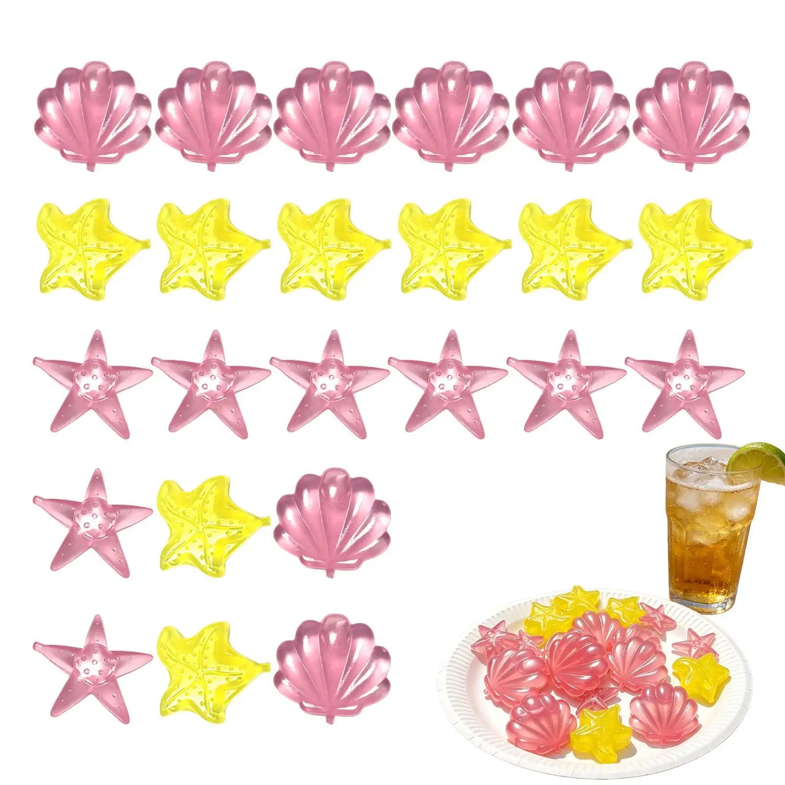 24Pcs Reusable Ice Cube Summer Colorful Outdoor Cute Star Shaped Cooling Ice Cube Mold Home Bar Whiskey Bubble Beverage Tool Zpaxo