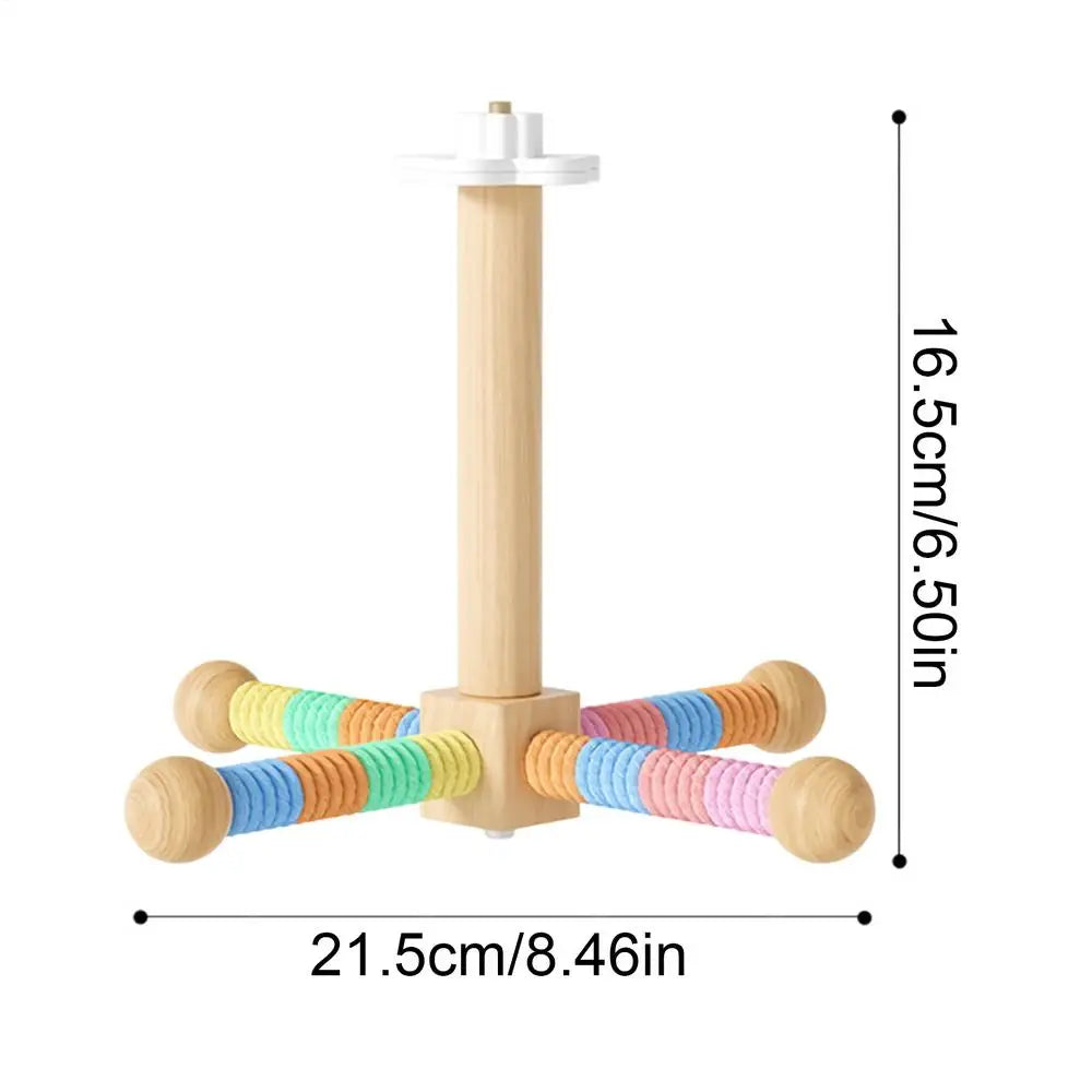 Rotating Wood Bird Perch Toy – Windmill Chew Perch for Parrots Bird Perch Toy Zpaxo Colorful