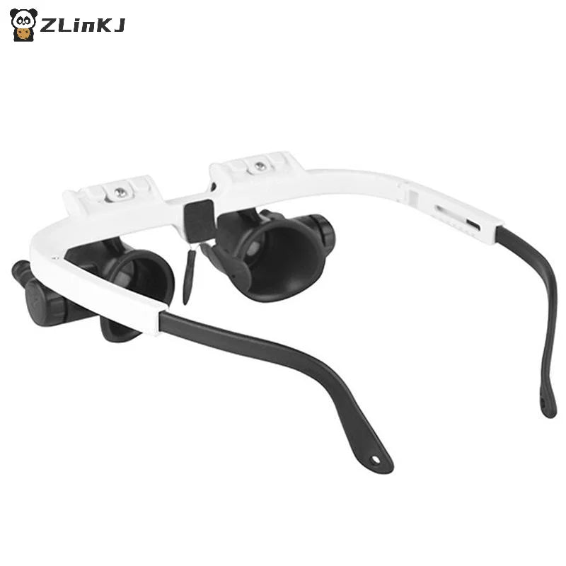 ▶1Pcs 8X/15X/23X Magnifying Glass Jeweler Watchmaker With LED Light Telescopic Headband Magnifier Glasses Zpaxo