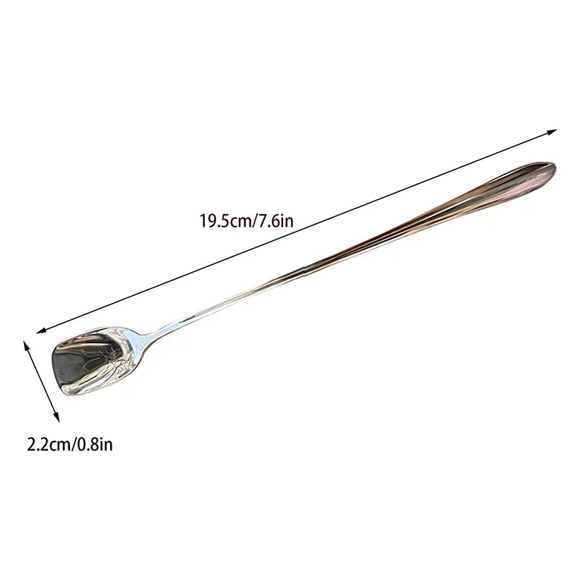 Gadgets Stainless Steel Round Spoon Net Red Golden Dinner Long Handle Zpaxo
