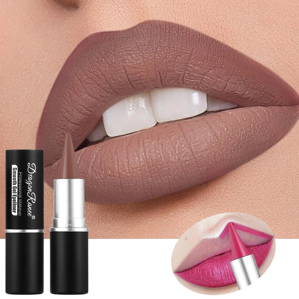 Matte Lip Liner, Long-Lasting, Automatic Rotating Wax Texture, Suitable for All Skin Types, Multi-Purpose, Suitable for Eyeliner, Holiday Parties, Lipstick Zpaxo