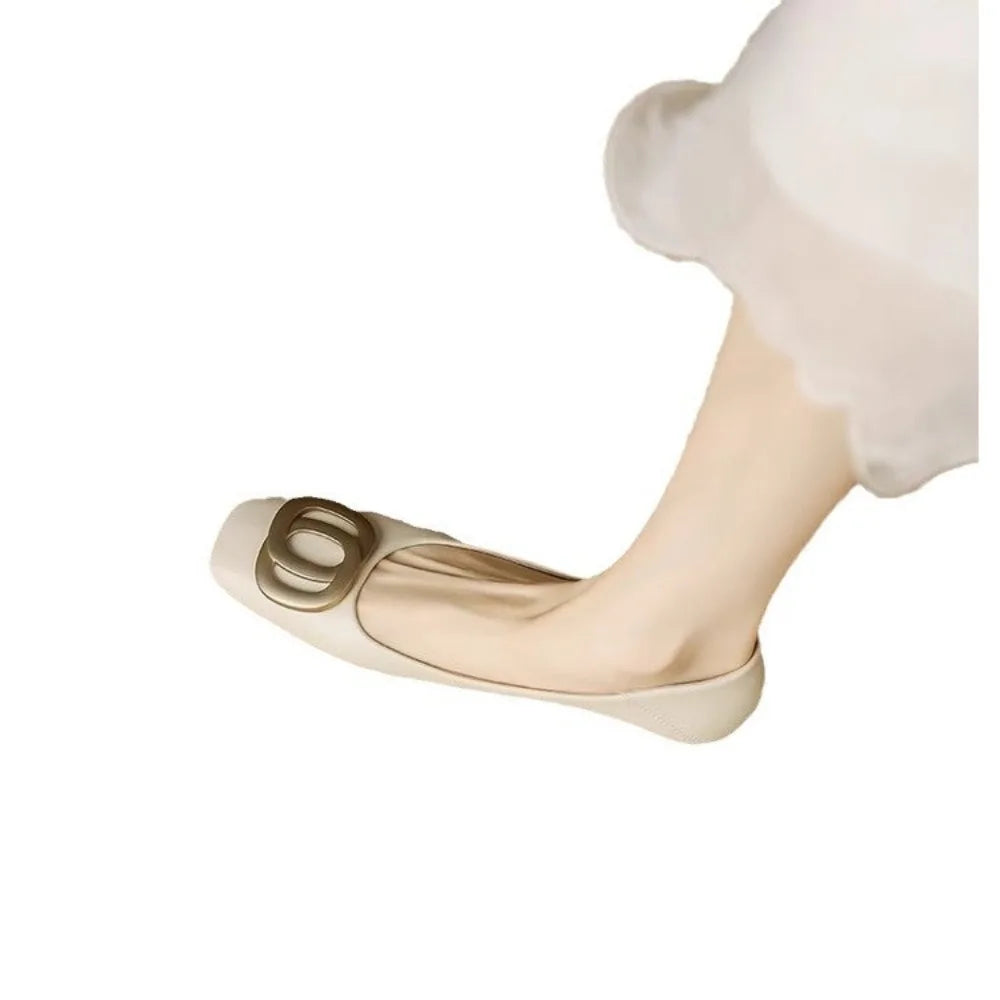 Luxury Square Toe Heels Women's 2025 Spring Autumn Work Shoes Shallow