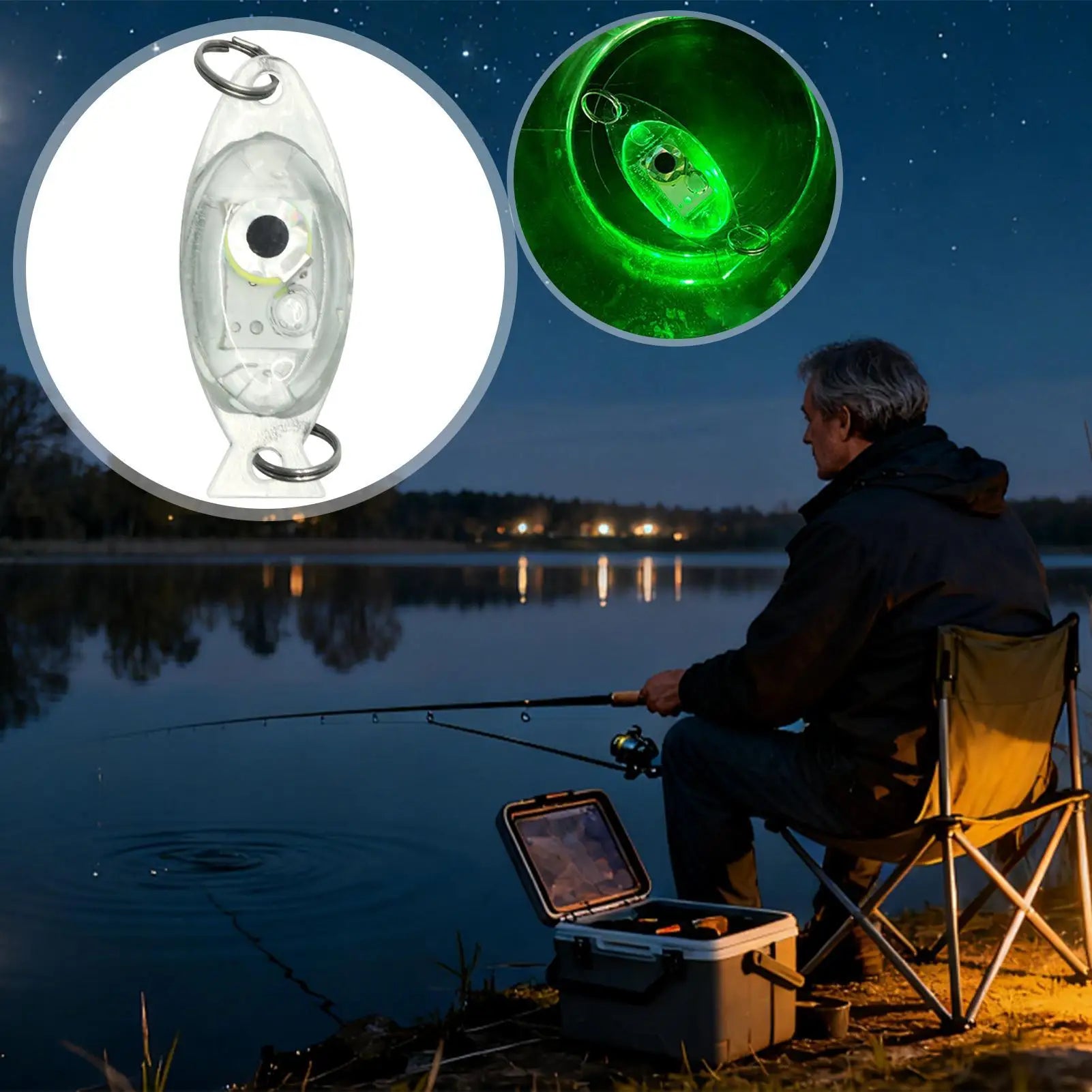 LED Fishing Lure Light Bright Waterproof Fish Eye Bait Glowing