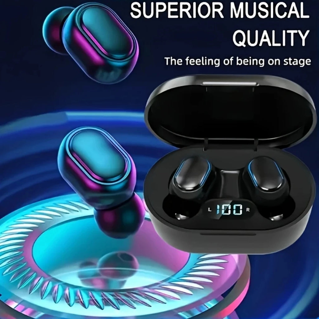 E7S Wireless Bluetooth Headset Mic LED Display Earbuds Iphone Xiaomi