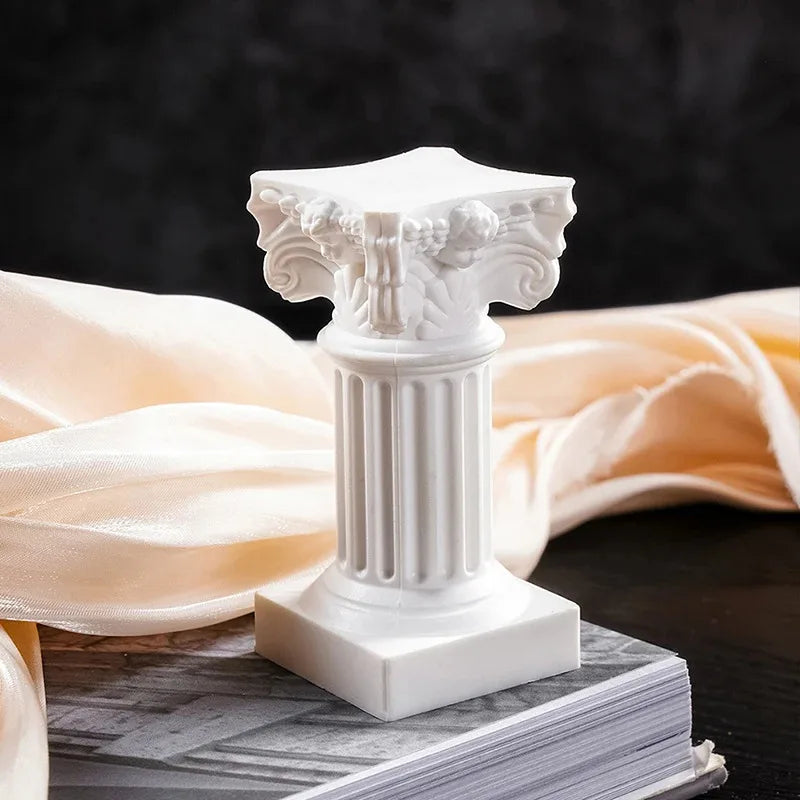 Roman Stone Column Greek Statue Pedestal Candlestick Holder Small