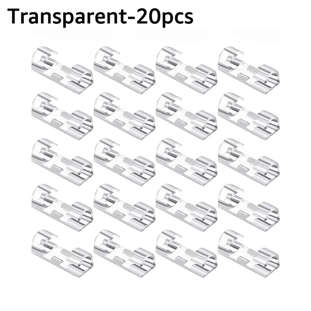 Self-Adhesive Cable Clips – Wire Organizer Holder 5/20 Pack Cable Clips Zpaxo 20pcs Transparent