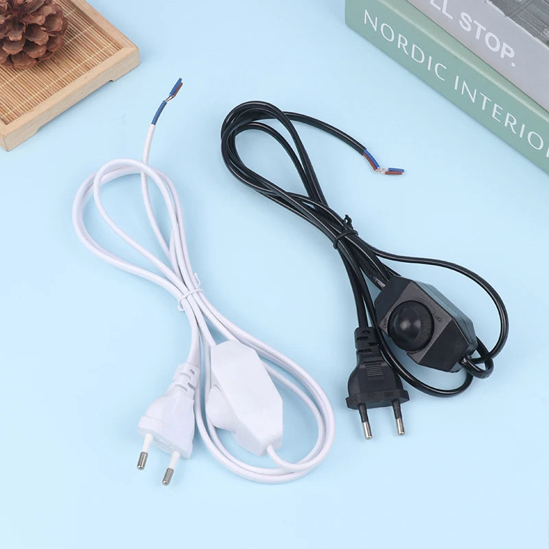 1Pcs 1.8M Extension Cord With Dimmer EU Plug Control Switch Power Cable Cord EU Plug For Table Lamp 220V Electricity Wire Zpaxo