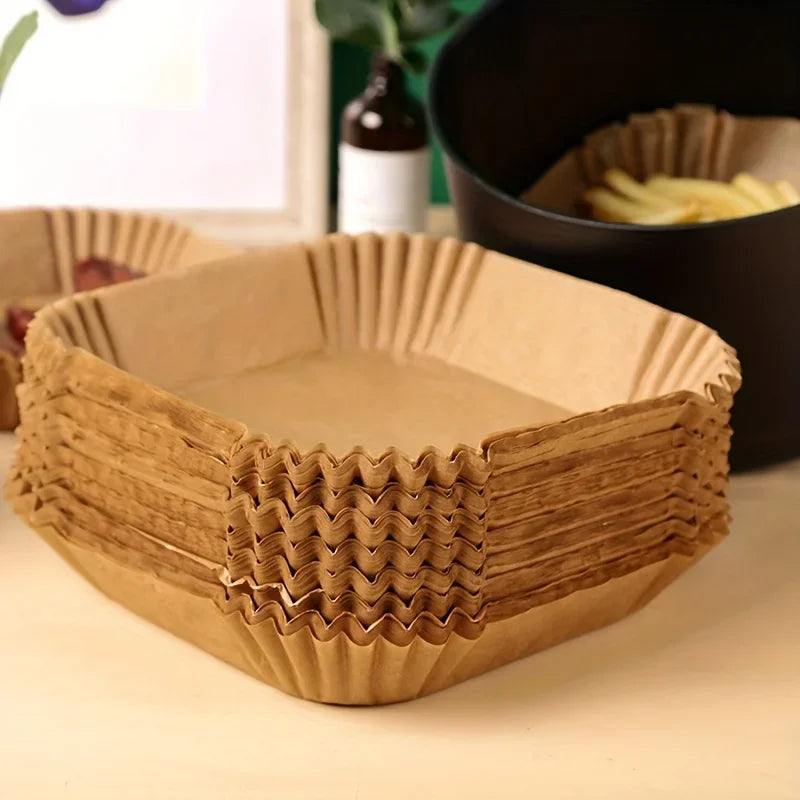 50/100pcs Square Silicone Oil Paper Mini Air Fryer Liner Suitable For Most Air Fryers Non Stick Air Fryer Zpaxo
