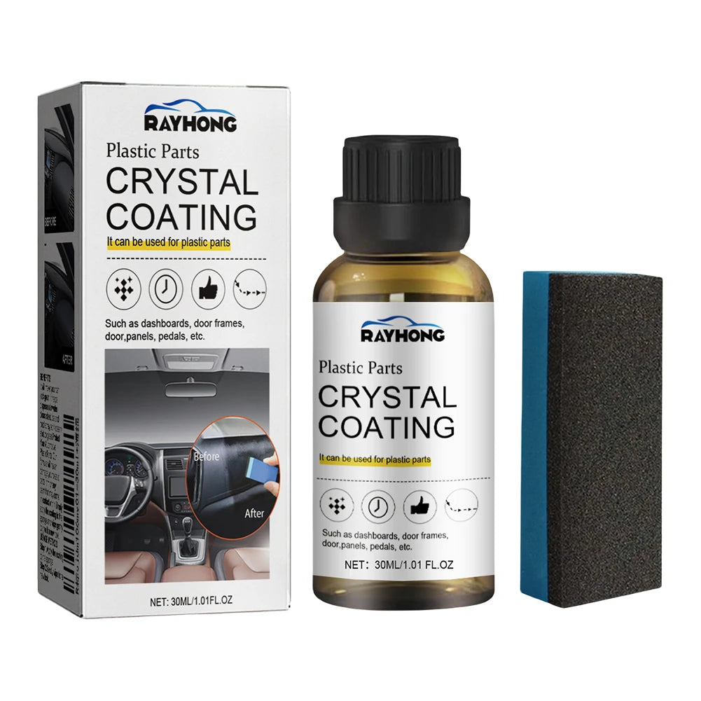 10-1sets Crystal Coating Wax Car Plastic Trim Restorer 30ML Car Panel Renovated Retreading Agent for Car Maintenance Zpaxo