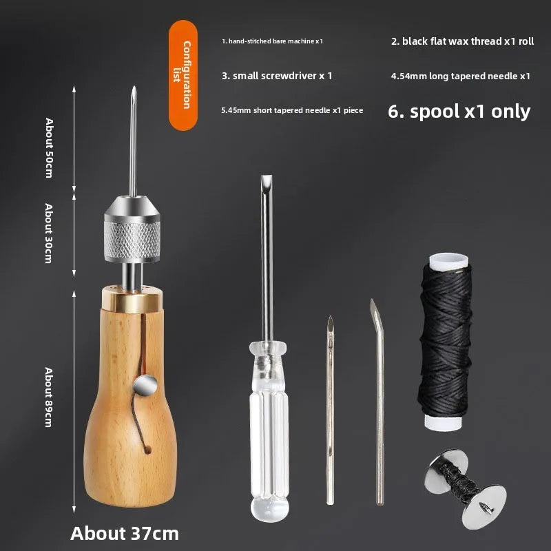 Leather Sewing Awl Thread Kit Speedy Stitcher Hand Sewing Machine Tools Kit Leather Craft Stitching Shoemaker Canvas Repair Zpaxo Style B