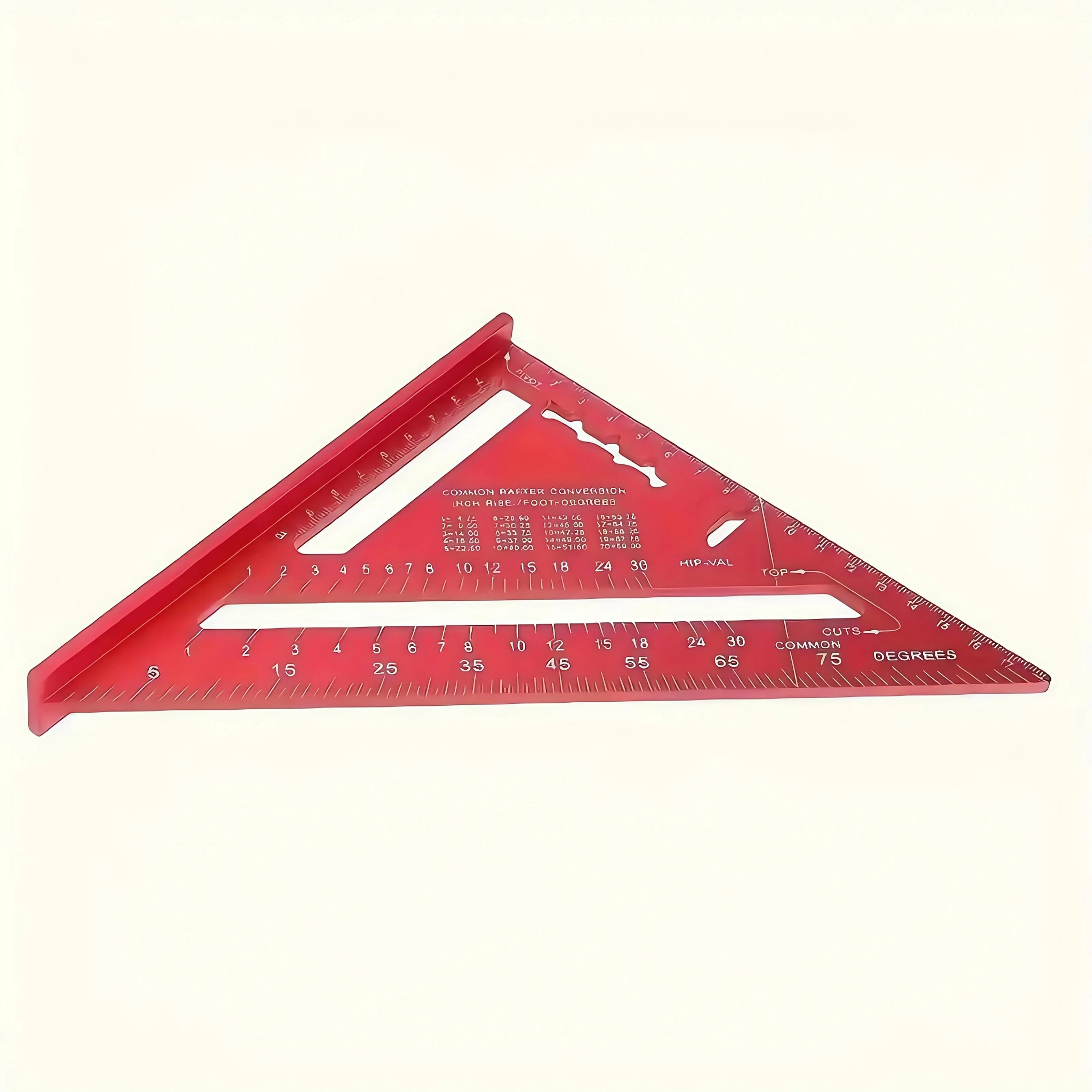 Precision Ruler 12-Inch Red Aluminum Alloy Triangle Durable Metal Zpaxo