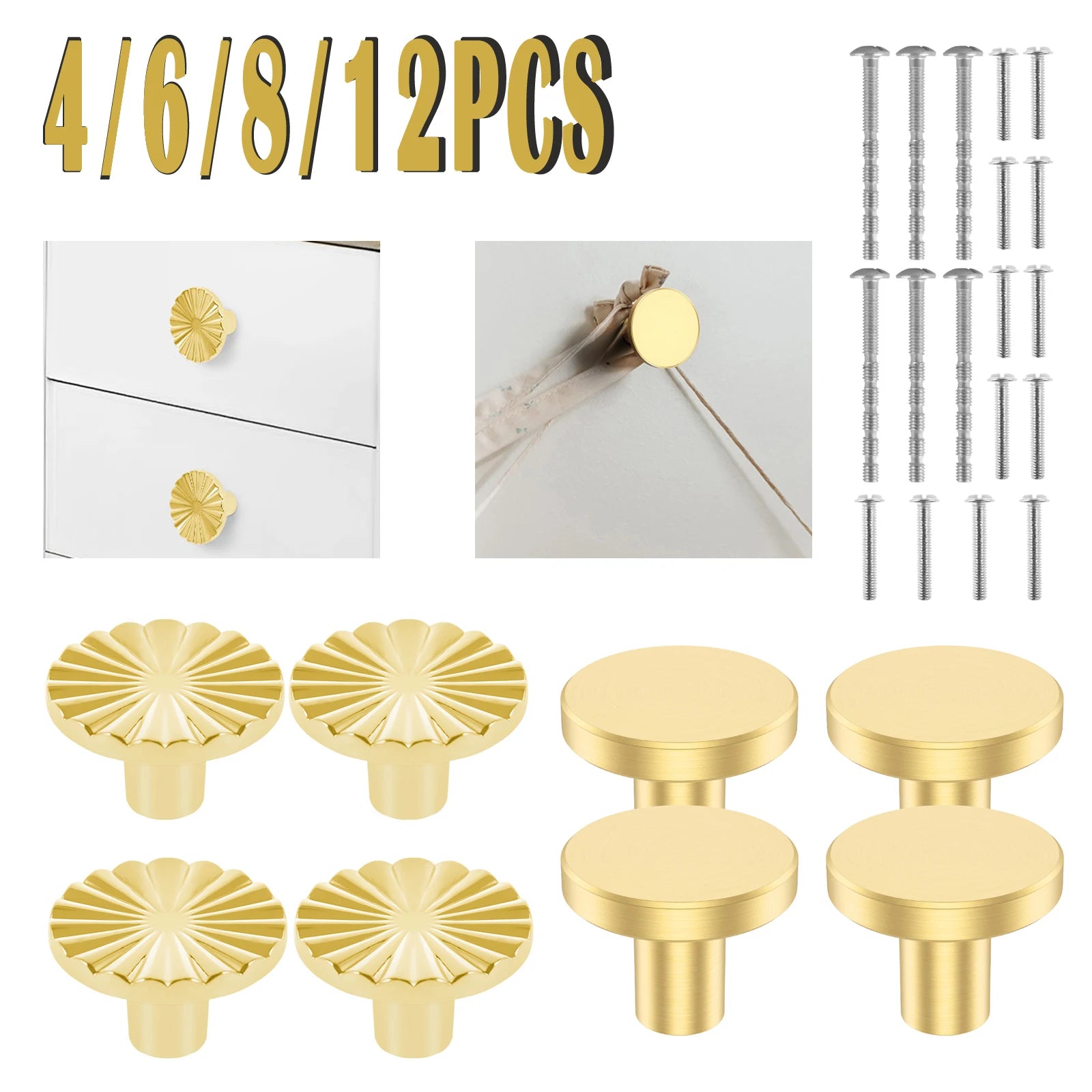 Solid Brass Drawer Knobs 4/8Pcs Antique Design Cupboard Door Cabinet Knob Dresser Single Center Round Pure Copper Handle Knob Zpaxo