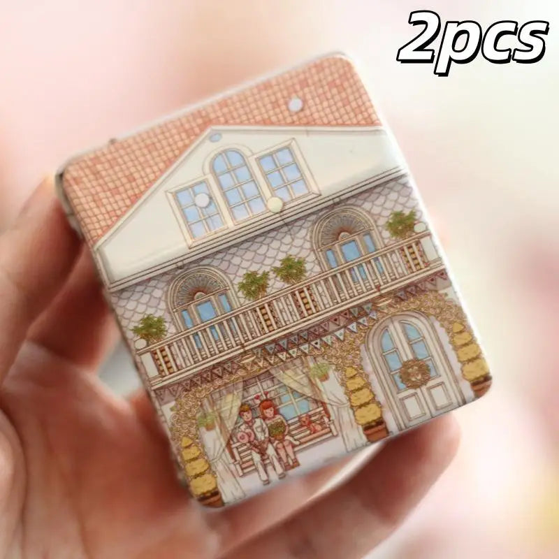 Metal Storage Box Mini Vintage Organizer House-shaped Can Candy Zpaxo A1