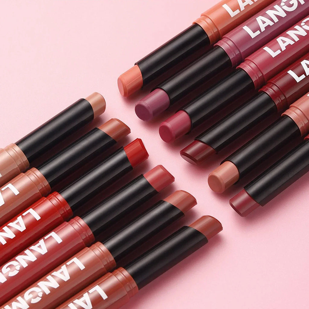 New Rotating Velvet Matte Lipstick Long Lasting Waterproof Lipstick Non-Stick Cup Lip Stain Tint Cosmetics Pencil Liner Makeup Zpaxo
