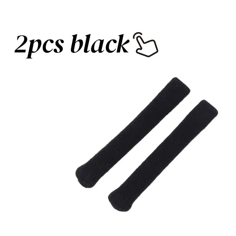 2pcs Soft Glasses Ear Pads – Plaid Non-Slip Cushion Sleeves, 4 Colors, Comfort & Secure Fit Zpaxo 2pcs black