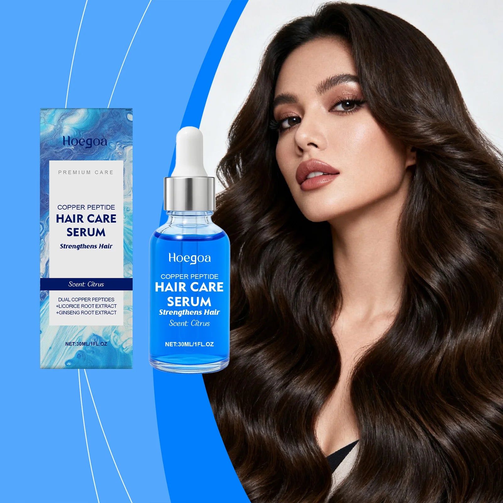 Copper Peptide Hair Growth Serum Promote Regrowth Repair Damage Scalp Massage Thicken Hair Nourish Smooth Anti Loss Hair Essenc Zpaxo