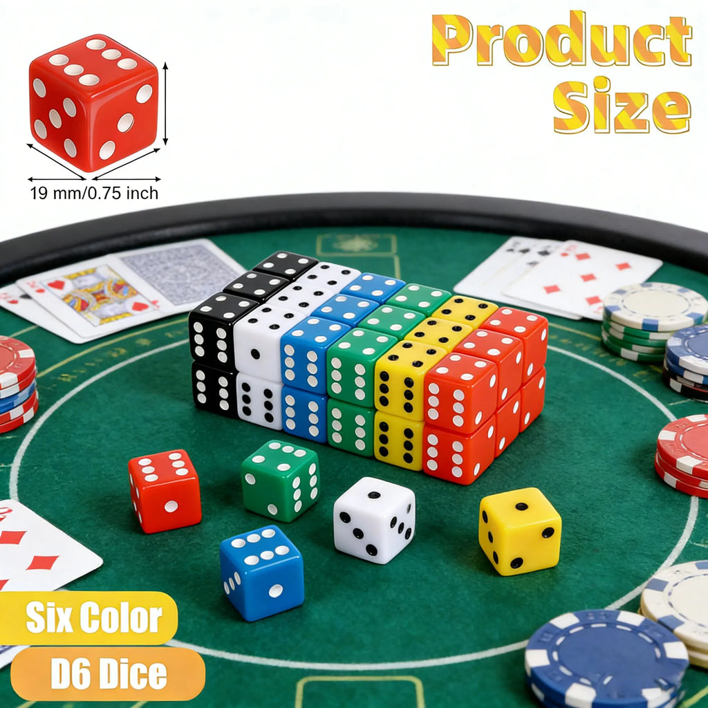 Casino Craps Dice Sets Acrylic Large D6 Opaque Bulk Board Games