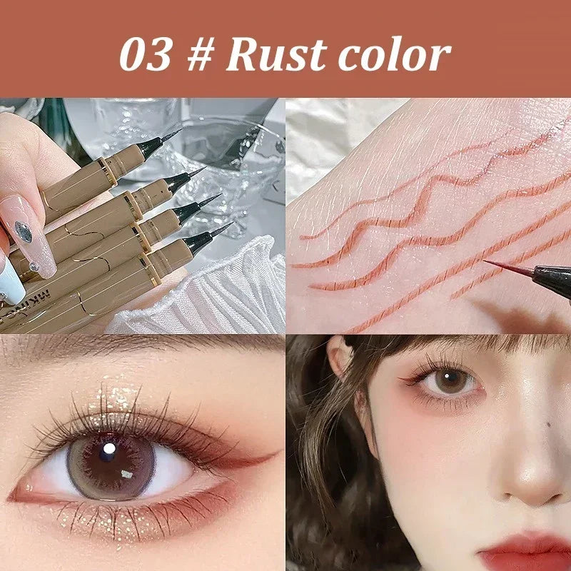 Ultra Thin Black Brown Lower Eyelash Eyeliner Pen Waterproof Lasting Zpaxo 03 Red
