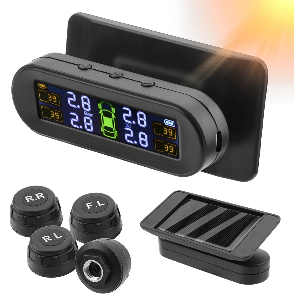 Tire Pressure Monitoring System Car Tyre Monitor Alarm 4 External