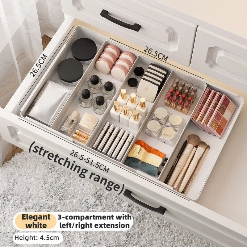 Expandable Drawer Organizers Desktop Cosmetic Organizer Stationery Organizer Adjustable for Kitchen Spoons Forks Knives Drawer Zpaxo Scalable-C