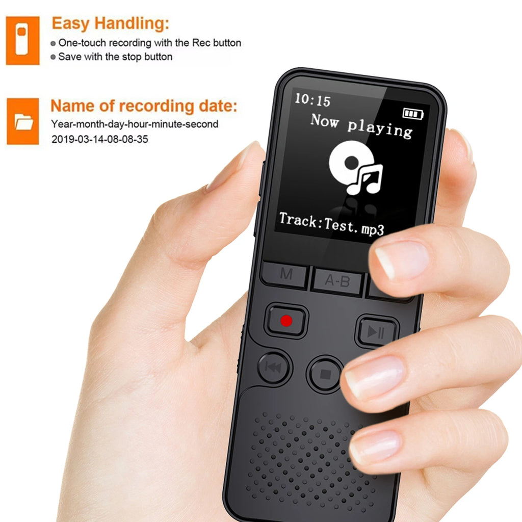 Digital Voice Recorder Sound Recording Device with 1.4 Inch TFT Screen Dual Microphone for Lectures Meetings Classes Interviews Zpaxo