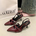 Street Sexy Buckle Strap Women Pumps Elegant Pointed Toe Thin Heels