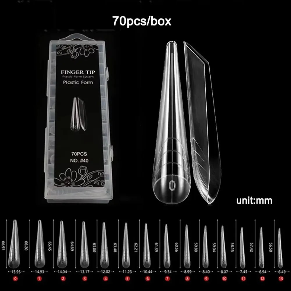 Poly Nail Gel Extension Molds Reusable Curved Stiletto Advanced Shape Zpaxo 1