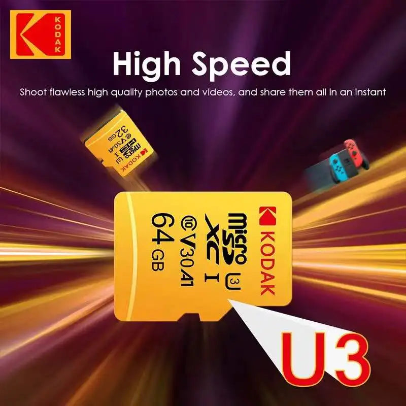 Kodak Micro SD Card Mini SD Class10 32GB 64GB 128GB 256GB High Speed Write Super Compatibility Phone Camera Meomory Card Zpaxo