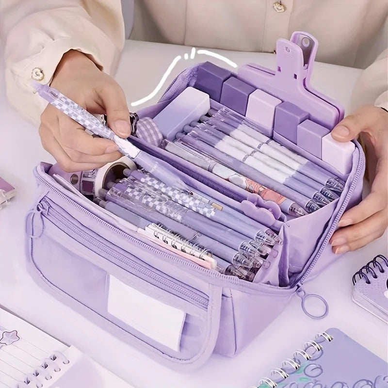Large Capacity Pencil Case Durable Versatile Tabletop Storage Box