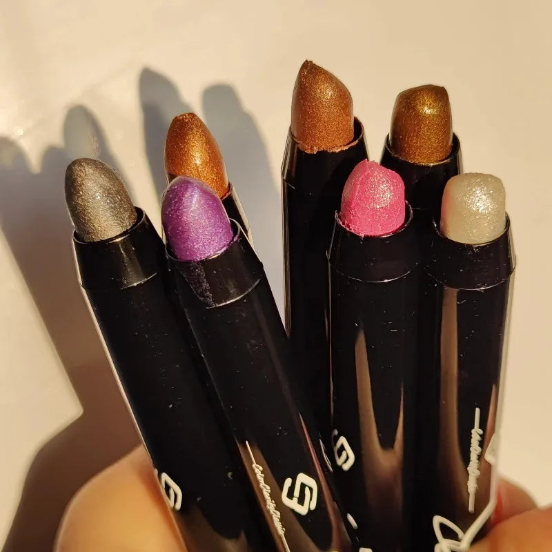 Glittering Eyeshadow Sticks Glitter Pearl Finish Grey Pink Easy Apply
