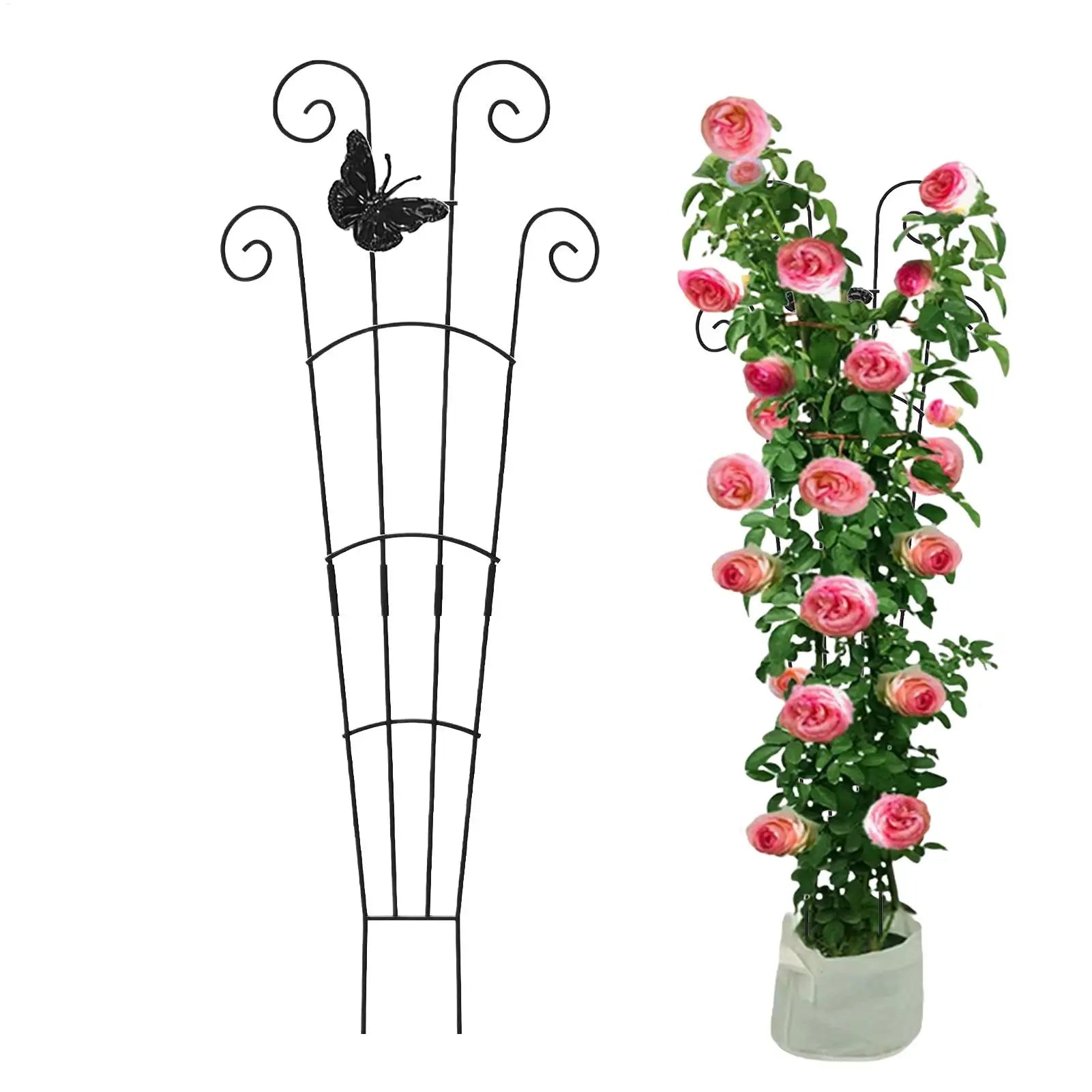 Climbing Plant Trellis – 76cm Iron Vine & Flower Support Stake Plant Trellis Support Zpaxo