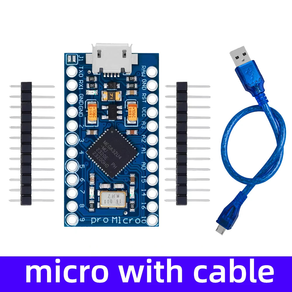 Pro Micro ATmega32U4 5V 16MHz Replace ATmega328 For Arduino TYPE-C With 2 Row Pin Header For Leonardo Mini Usb Interface Pro Zpaxo micro-cable