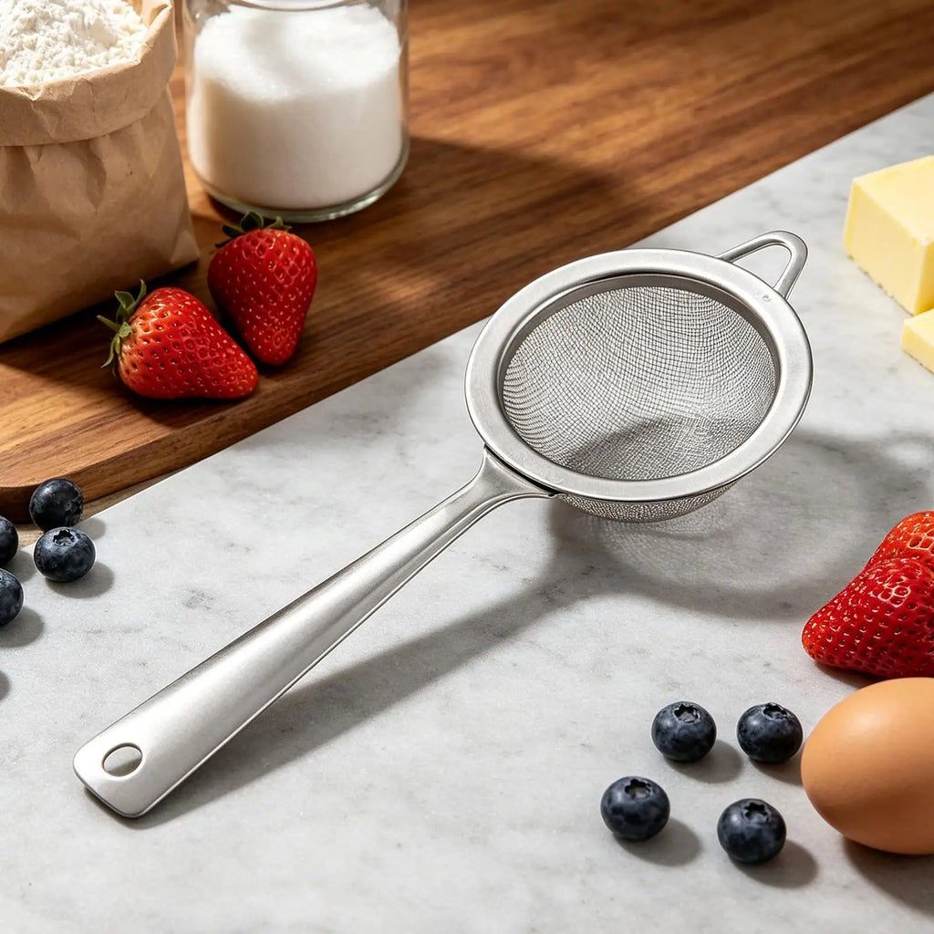 Baking Powder Sifter Stainless Steel Wire Fine Mesh Flour Colander