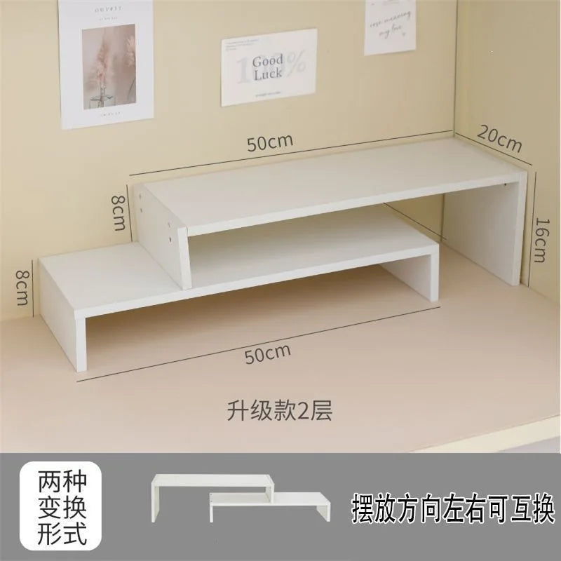 White Wooden Laptop Stand Stable Load-bearing Ergonomic Computer