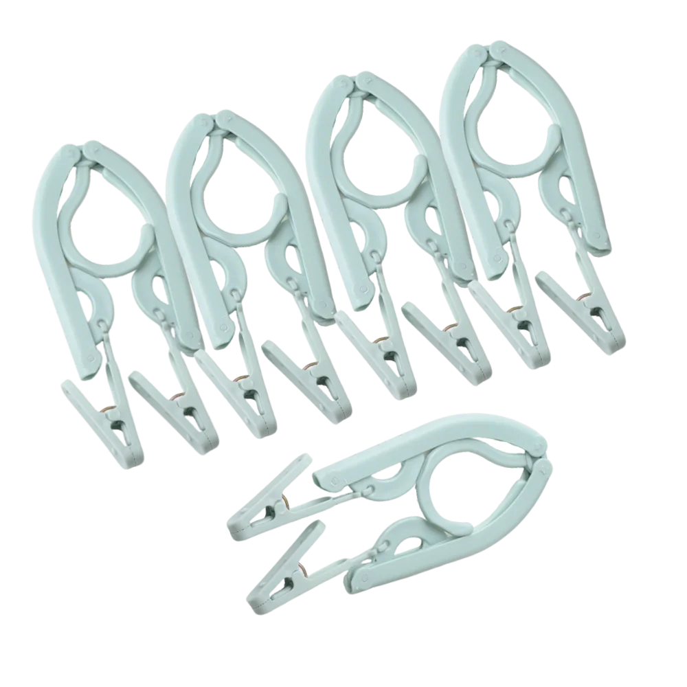 1 3 5pieces Folding Clothes Hanger Clip Non-slip Travel Cloth Hangers Zpaxo