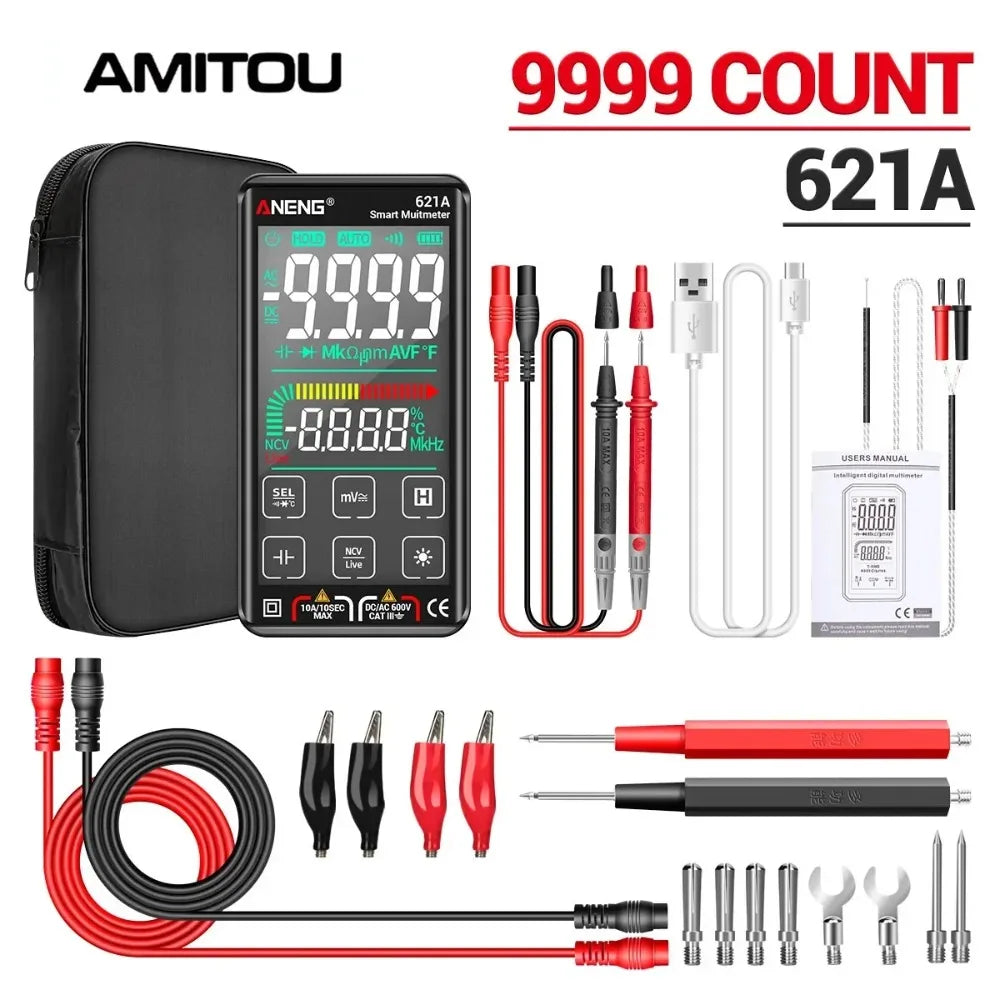 Digital Multimeter ANENG 621A Smart 9000 Counts AC DC Voltage Current