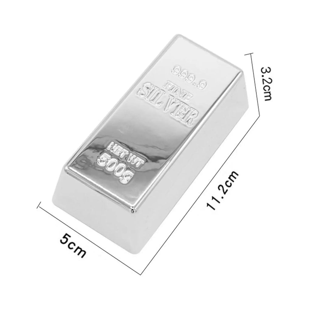 Fake Silver Bullion Realistic Silver Bar Simulated Silver Brick for Funny Gifts Halloween Party Favor Home Decor Holiday Zpaxo