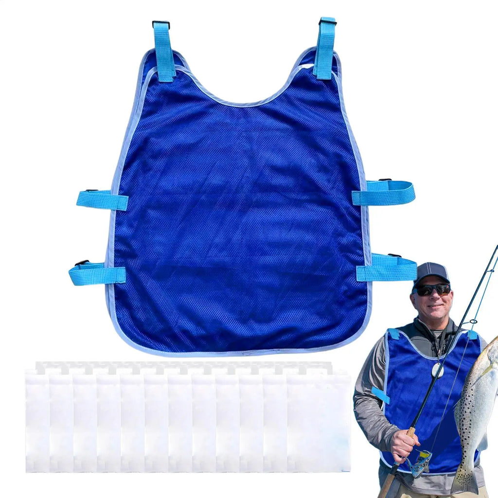 Cooling Vest 12 24 Ice Packs Summer Jacket Heatstroke Prevention