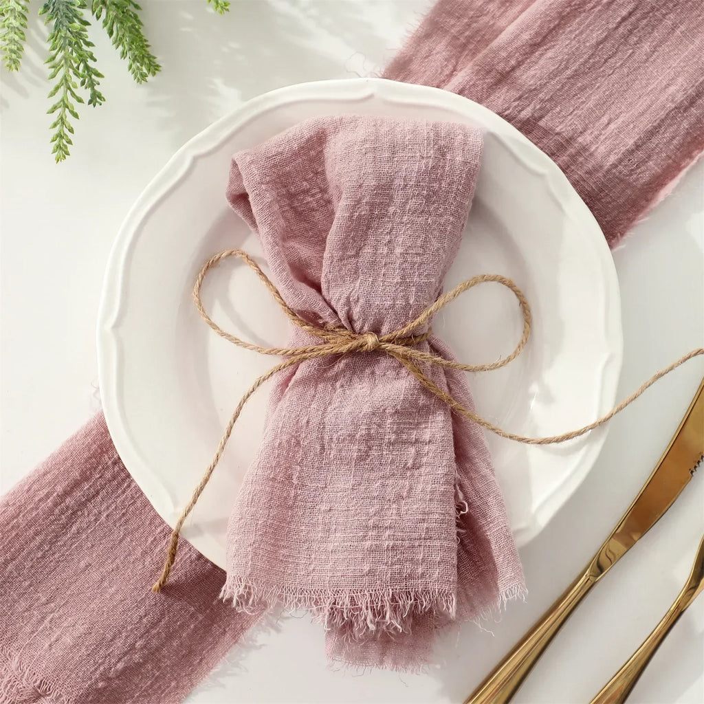 Napkins Linen Pink Cloth Dinner 30x30cm Cotton Parties Weddings