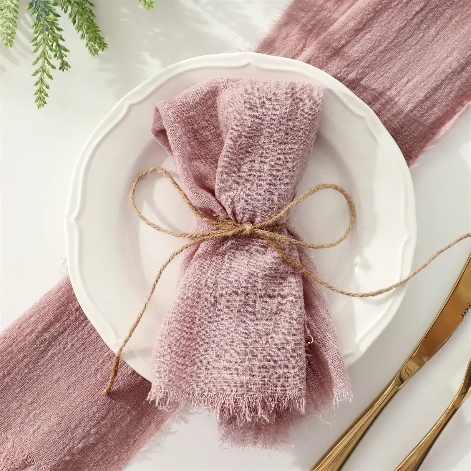 Napkins Linen Pink Cloth Dinner 30x30cm Cotton Parties Weddings