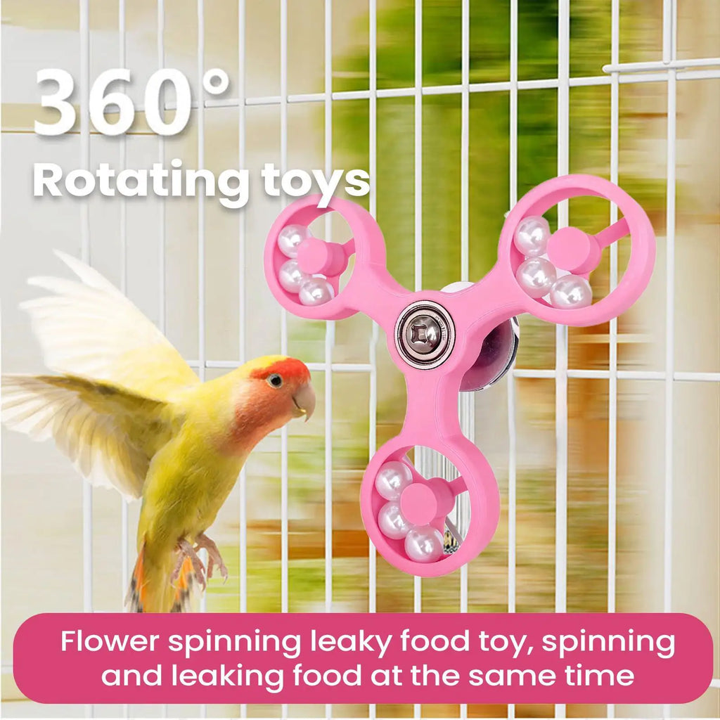 Bird Toys Interactive Rotating Spinner Wheel Cage Accessories