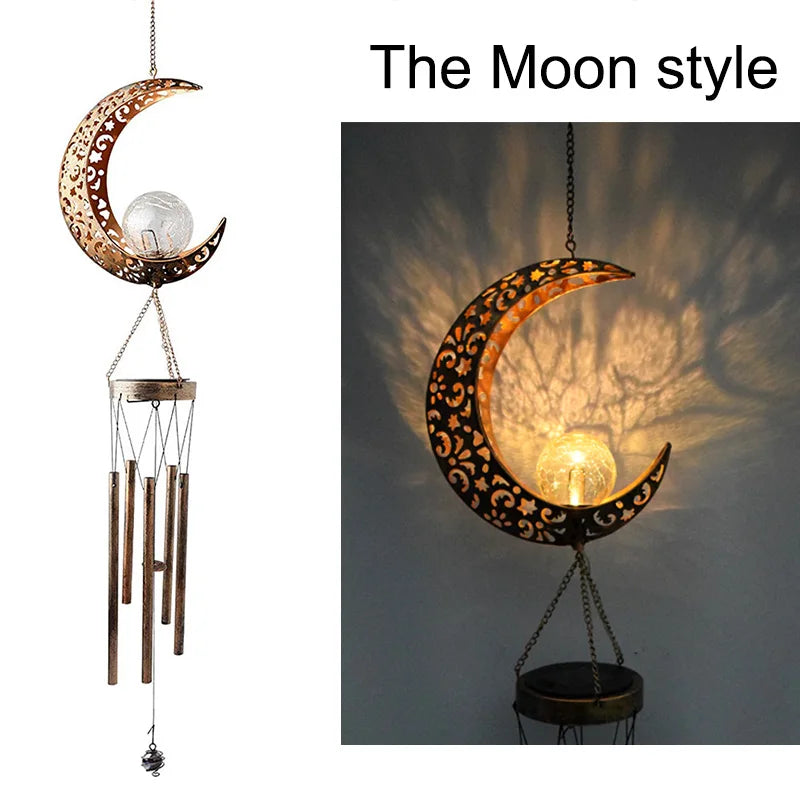 Solar Lights Outdoor Garden Decoration Hanging Aeolian Bells Zpaxo Moon China Mainland