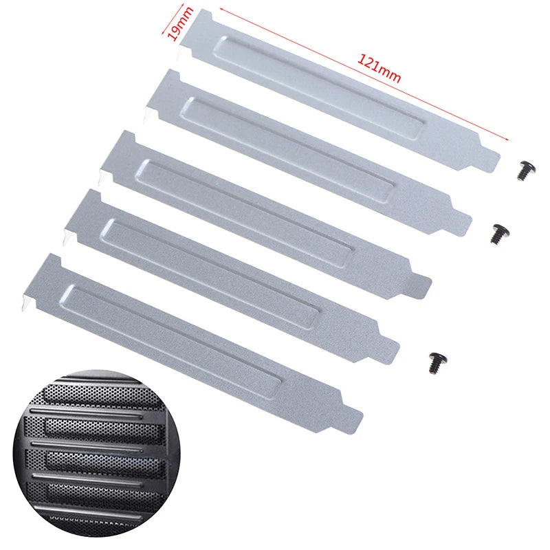 5-Pack PCI Slot Cover Blanks – 8cm Silver Metal Dust Shields PC Case Accessory Zpaxo 12cm