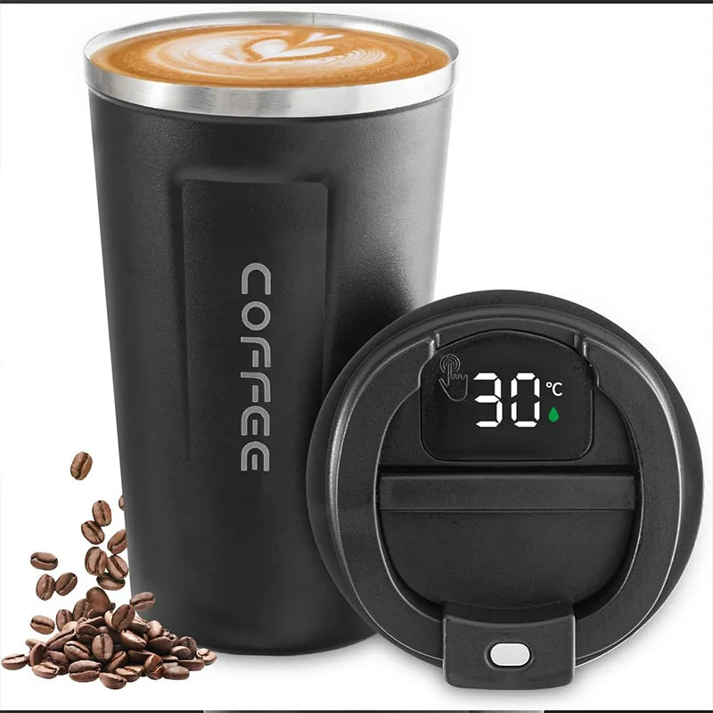 Thermos Coffee Mug 380/510ml 304 Stainless Steel Vacuum Cup Temperature Display Flask Thermal Tumbler Business Office Coffee Cup Zpaxo